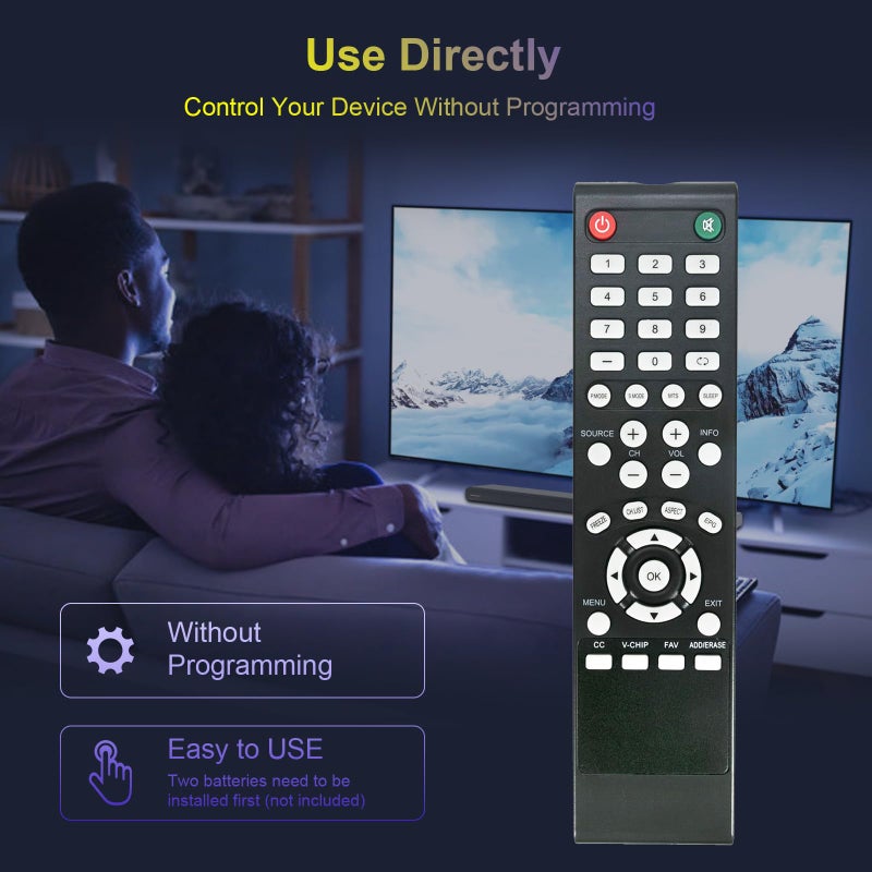 AULCMEET New Replace Remote Control Compatible with Seiki TV LC-24G82 Sc151fs LC-32G82 Sc552gs SE-222FS SC262FS SC391TS SE241TS SE391TS Se22hy01 SE501TS SE551GS SE60GY05 SC151FS SC32HT04 SC371TS SC461TS - Image 4